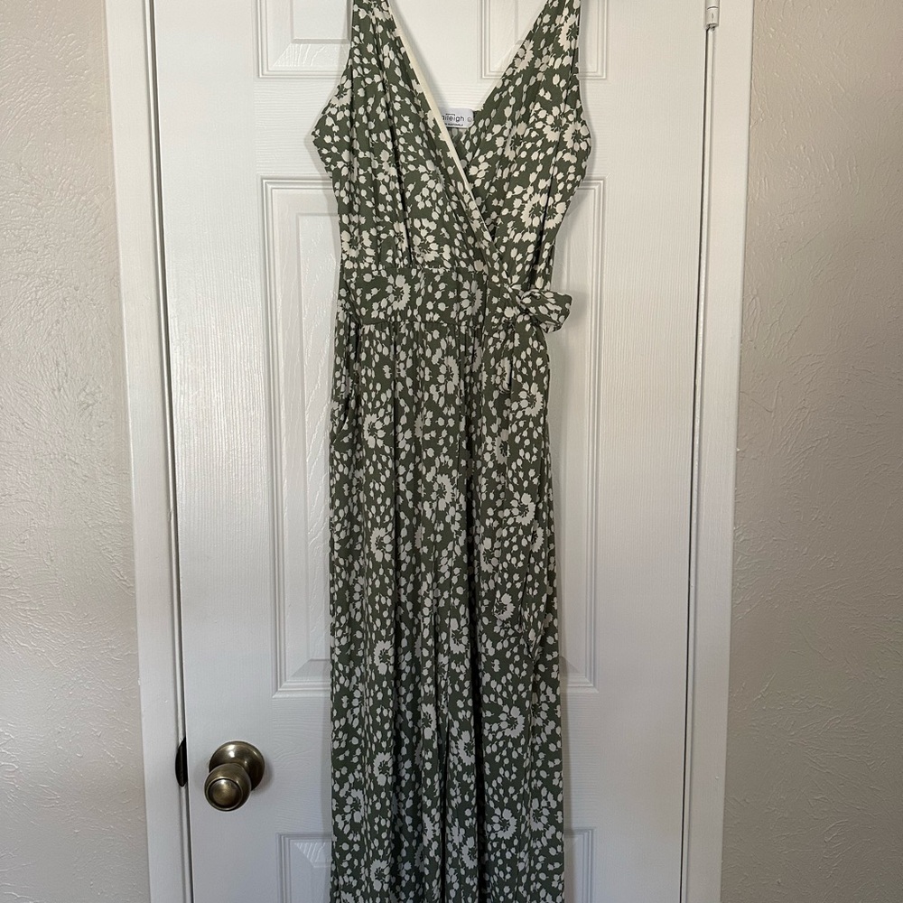 Sage Green Floral Jumpsuit
